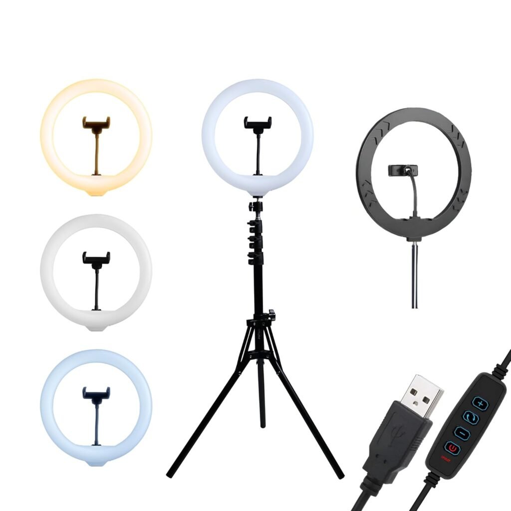 DIGITEK (DRL-14C) LED Ring Light with 5ft Stand & Smartphone Mount